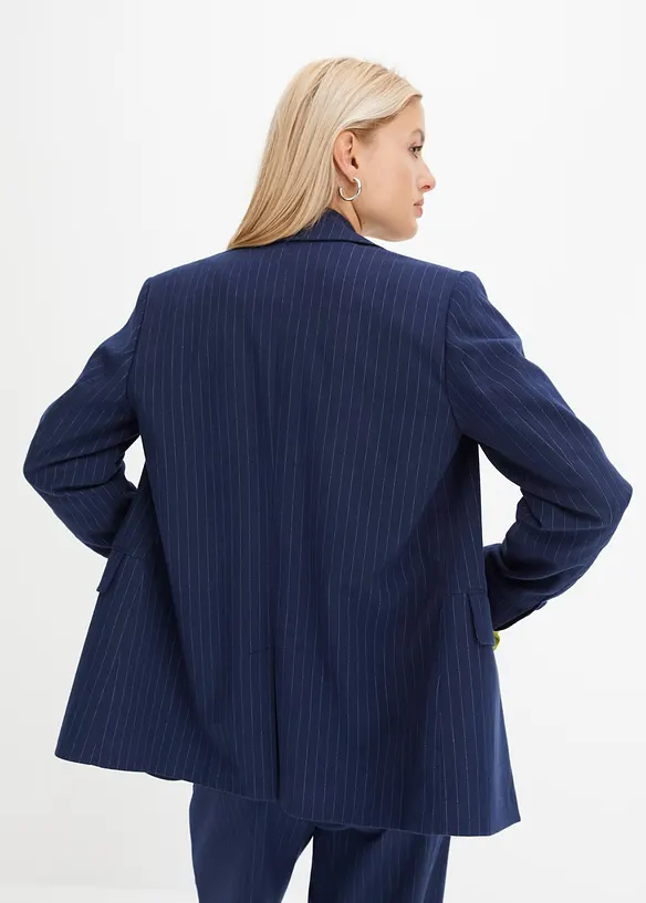 Dubbelrijige blazer met krijtstreep van viscose-mix, bonprix