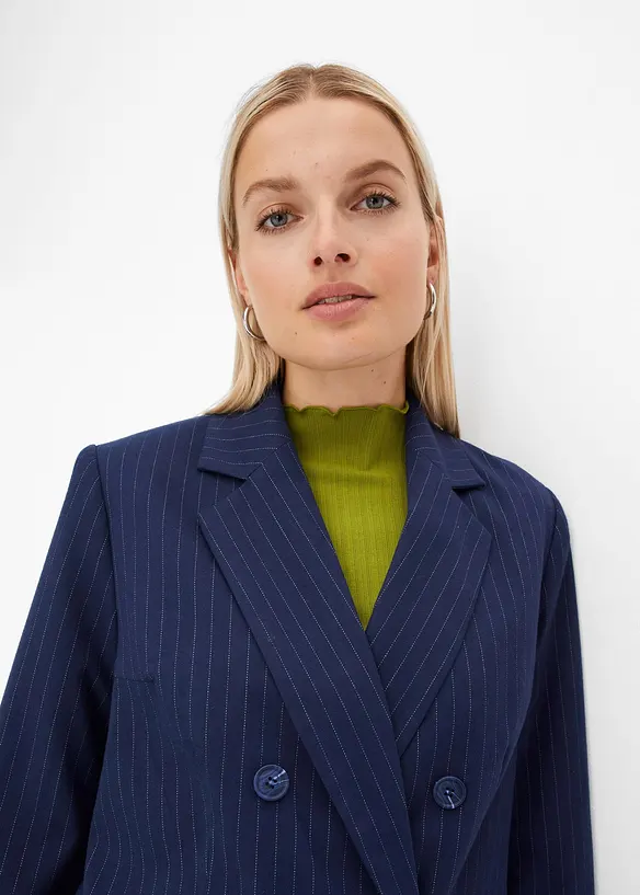Dubbelrijige blazer met krijtstreep van viscose-mix, bonprix