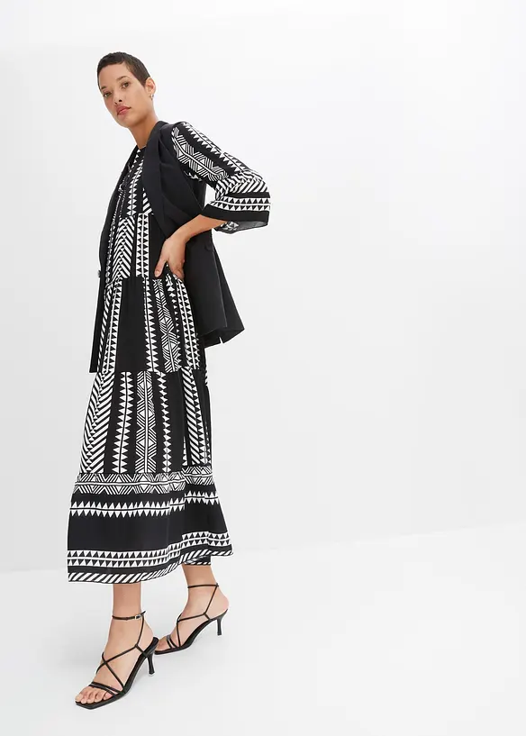Maxi jurk met printvan soepele viscose, bonprix