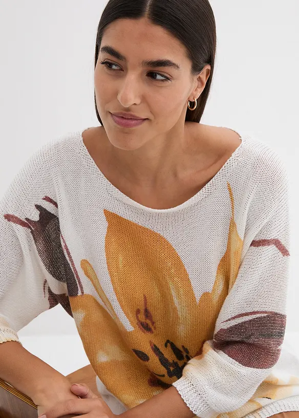Trui met bloemenprint, bonprix