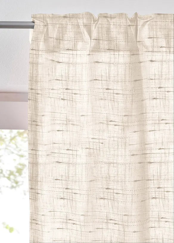 Transparant gordijn in linnen look (1 stuk), bonprix