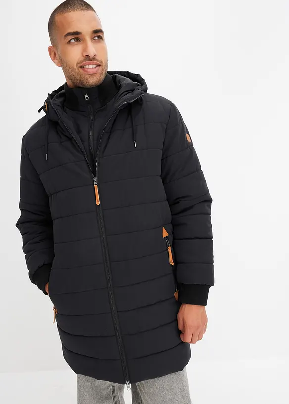 Lange, gewatteerde jas, bonprix