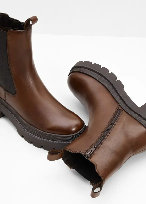 Chelsea boots van leer, bonprix