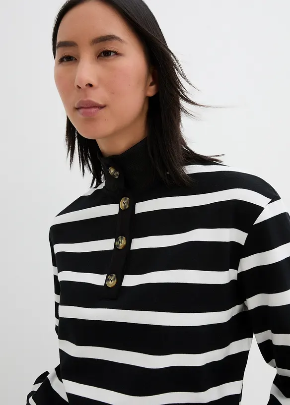 Lange sweater met schipperskraag, bonprix