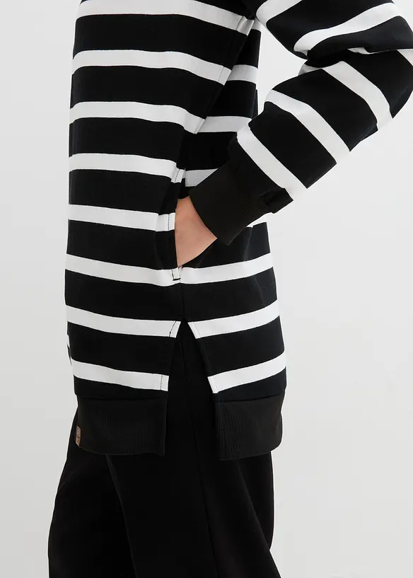 Lange sweater met schipperskraag, bonprix