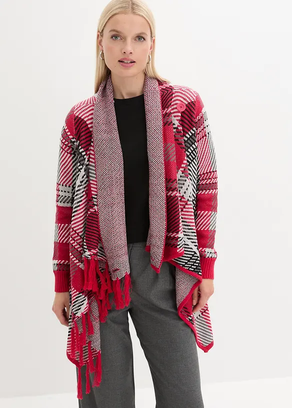 Lang vest met franjes, bonprix