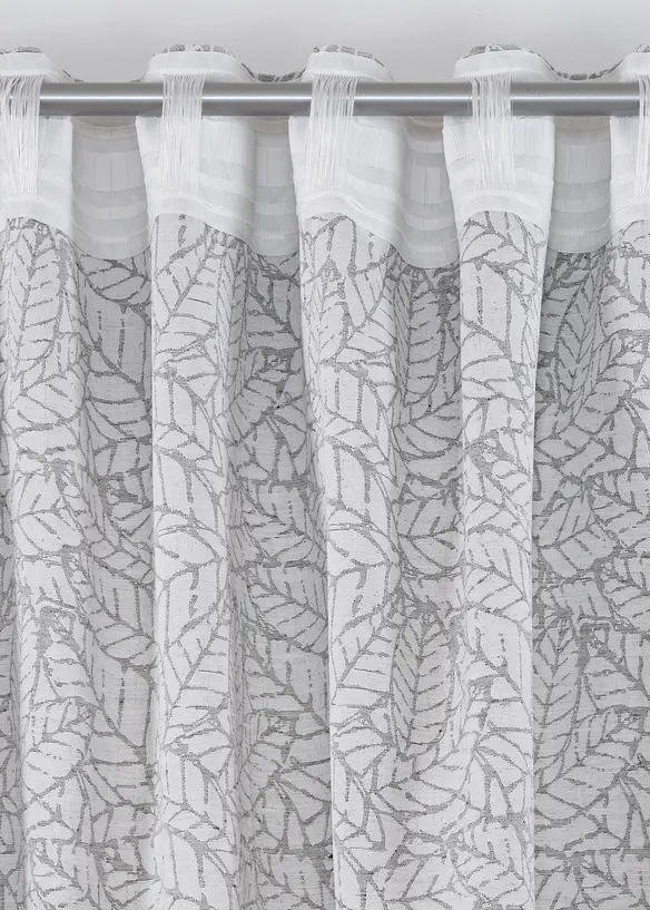 Jacquard gordijn met bladerdessin (1 stuk), bonprix