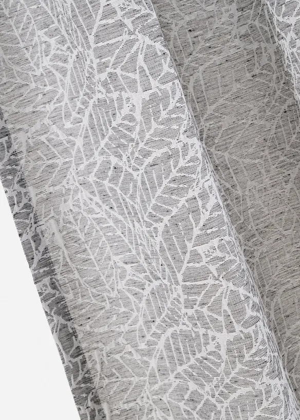 Jacquard gordijn met bladerdessin (1 stuk), bonprix