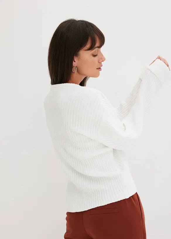 Oversized trui van zachte chenille, bonprix