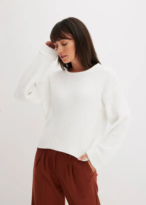 Oversized trui van zachte chenille, bonprix