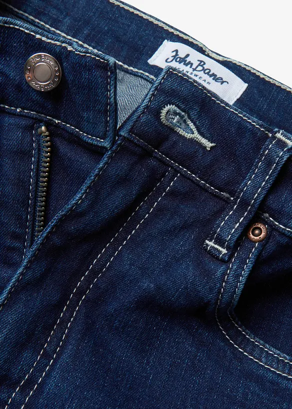 Wide leg jeans met high waist en biologisch katoen, bonprix
