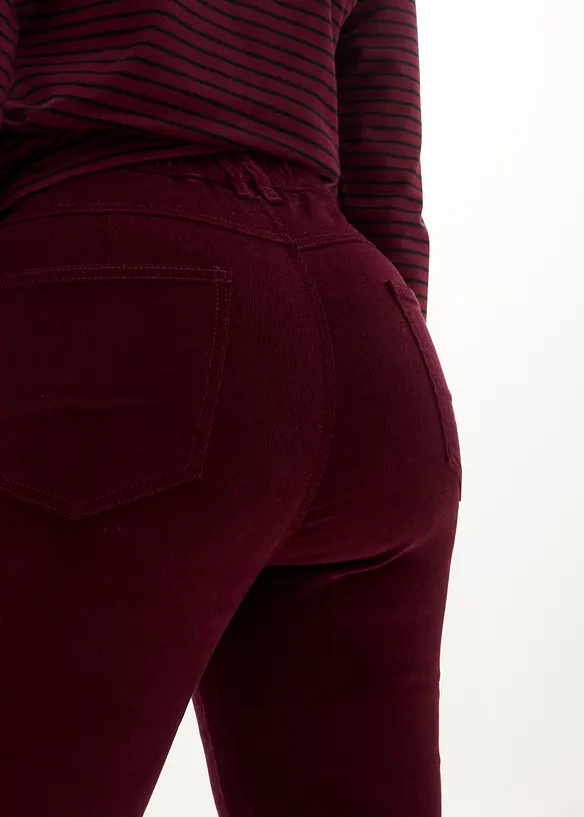 Flared stretch corduroy broek met high-waist comfortband, bonprix