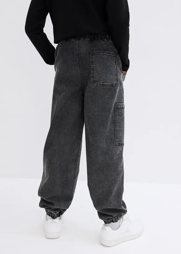 Jongens cargo jeans met stretch, loose fit, bonprix