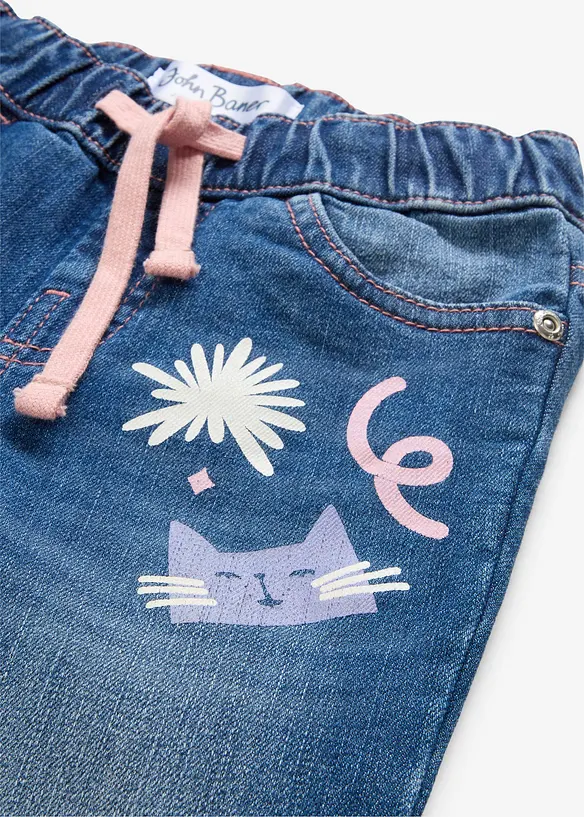Meisjes jeans, mid waist, bonprix