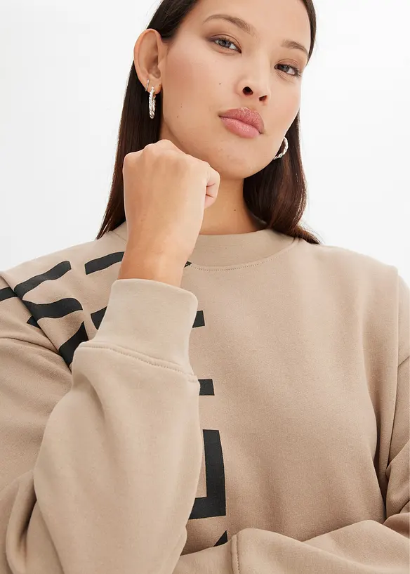 Oversized sweatjurk van een zachte katoenmix, bonprix