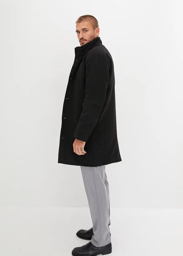 Korte coat met windvanger, bonprix