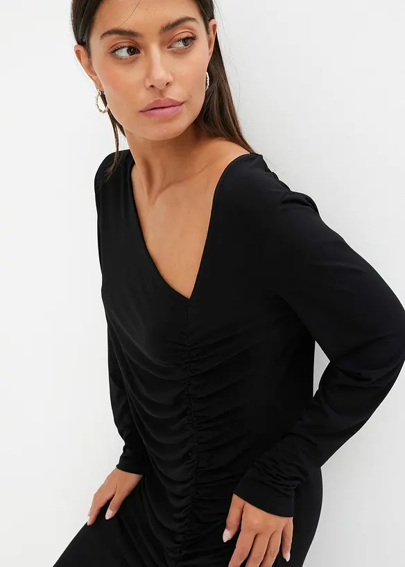 Jersey jurk met asymmetrische hals, bonprix