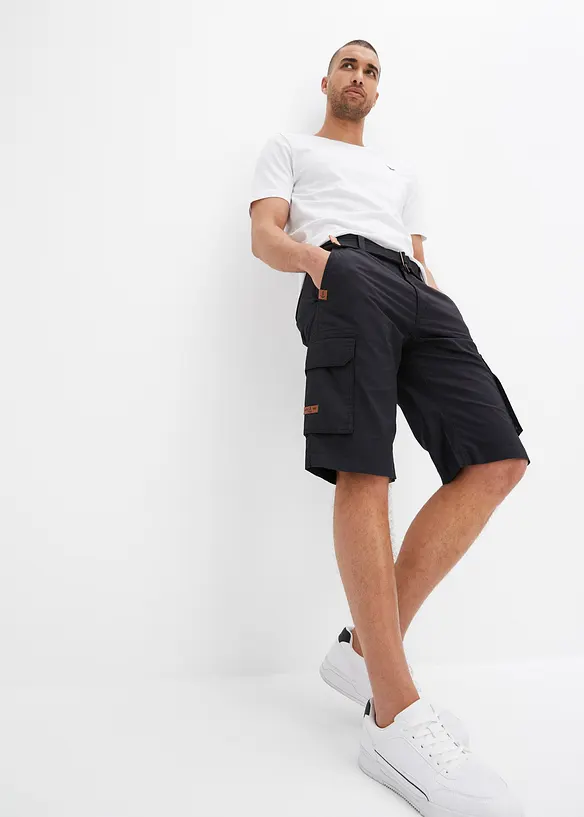 Cargo bermuda met comfortband en riem, regular fit, bonprix
