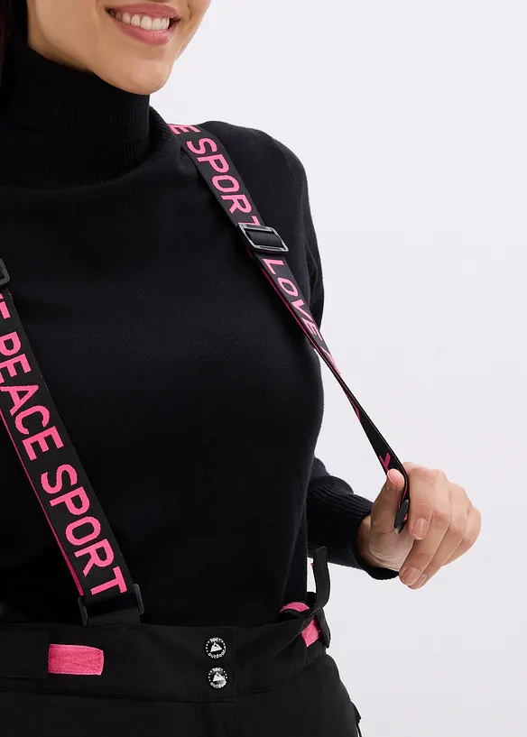 Outdoor thermo skibroek met afneembare bretels, waterdicht, straight, bonprix