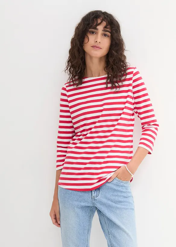 Shirt met 3/4 mouwen en boothals, bonprix