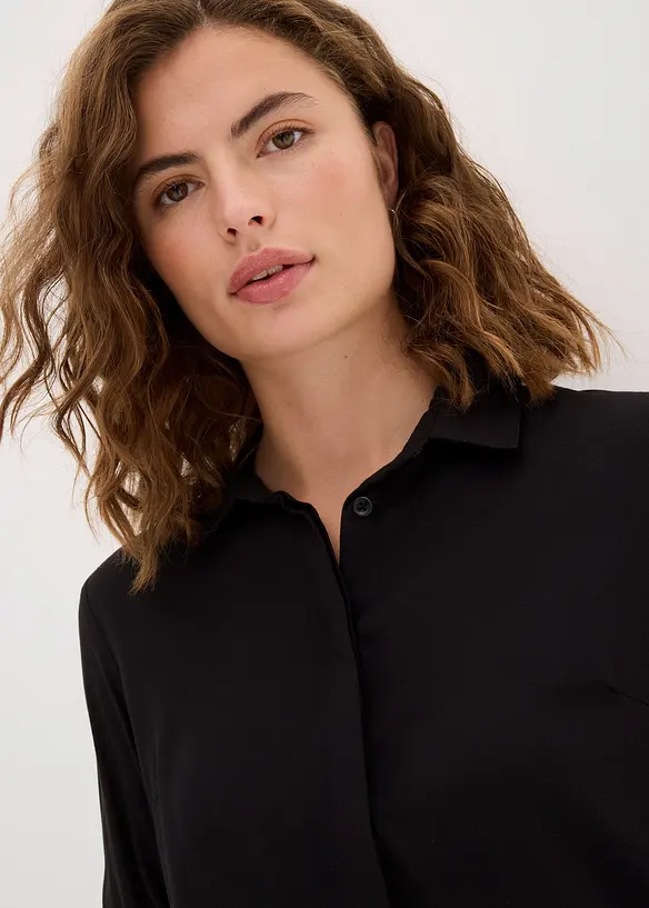 Lange blouse met splitten van soepel vallende viscose, bonprix