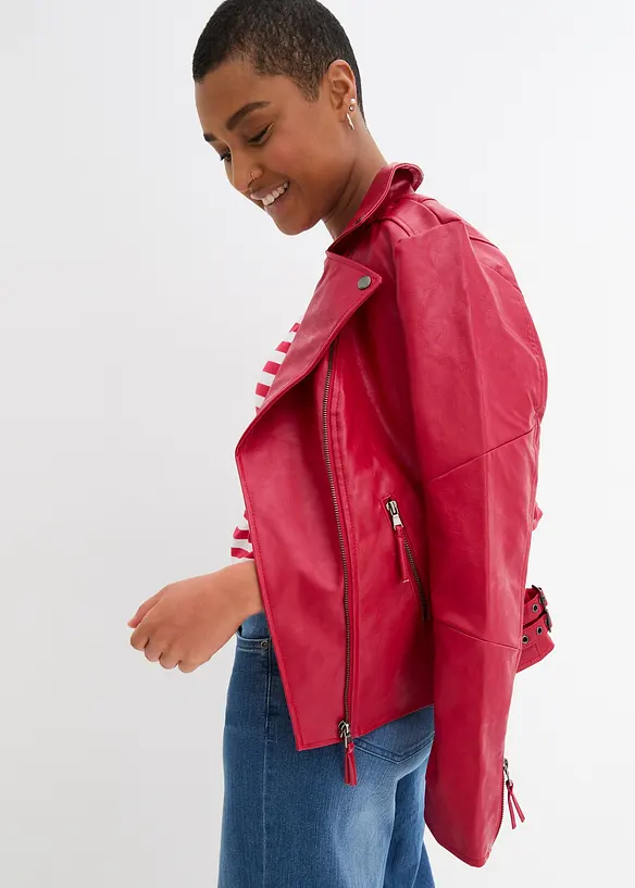 Imitatieleren jas van viscose, bonprix