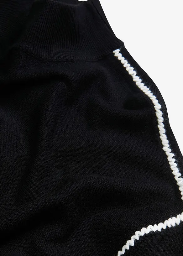 Boxy trui met siersteek van viscosemix, bonprix