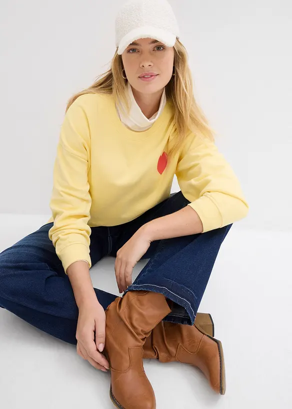 Oversized sweater van biologisch katoen, bonprix