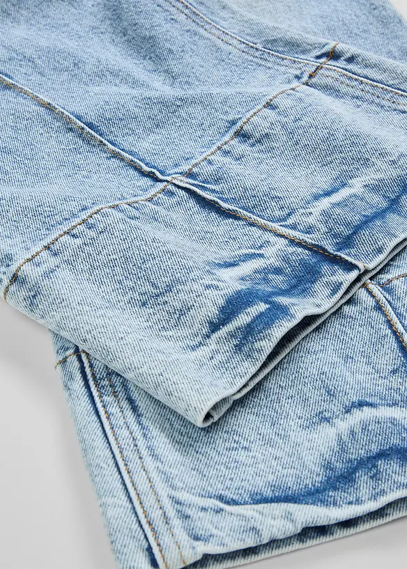 Wide leg jeans mid waist, cropped, bonprix