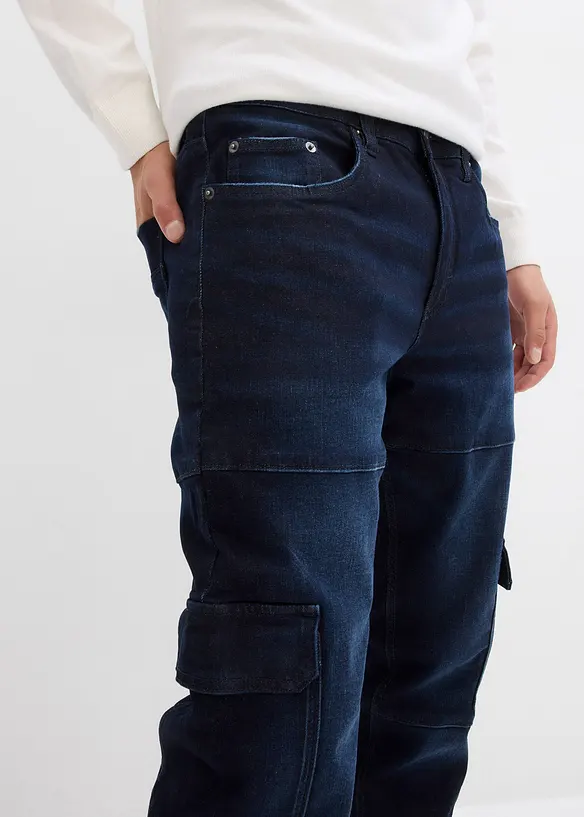 Slim fit cargo stretch jeans, straight, bonprix