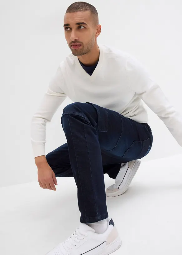 Slim fit cargo stretch jeans, straight, bonprix