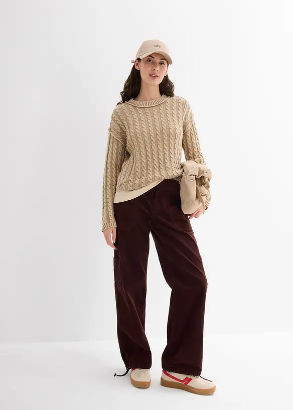 Oversized trui van puur katoen, bonprix