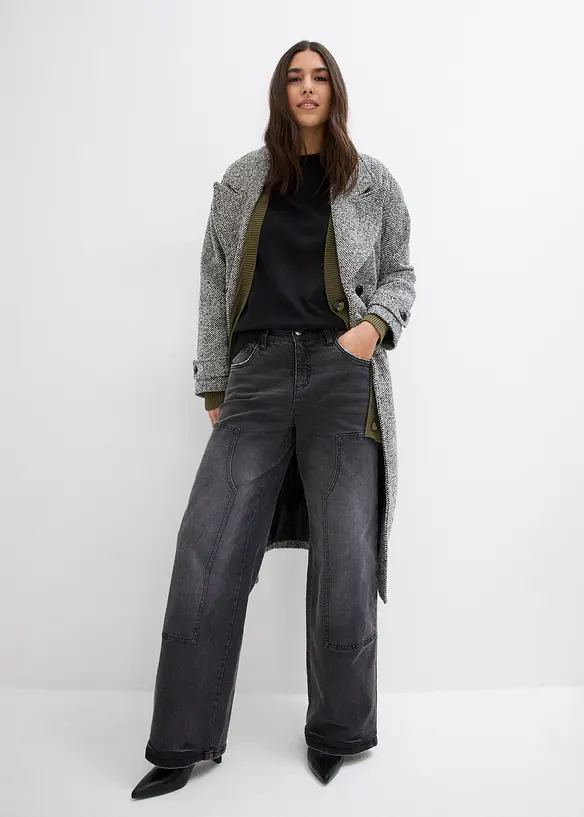 Wide leg jeans, mid waist, bonprix