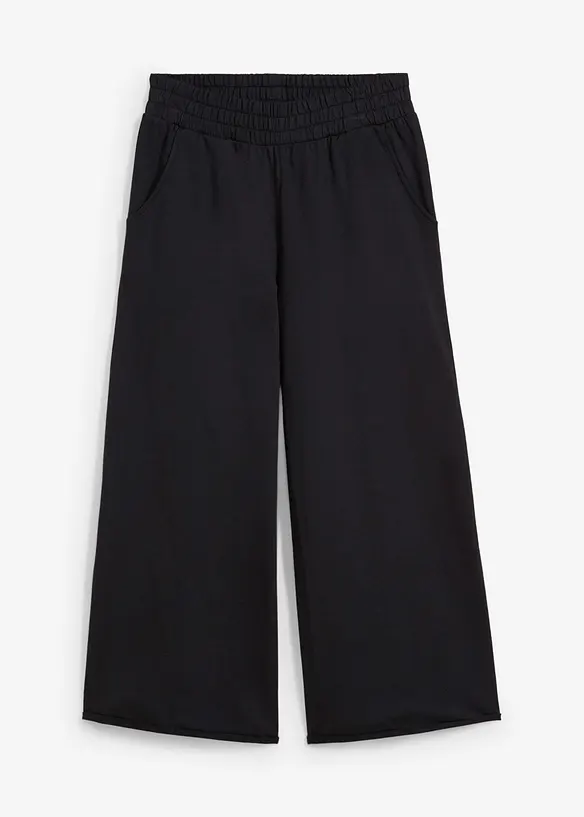Wijde sweatpants van biologisch katoen, 7/8 lengte, bonprix