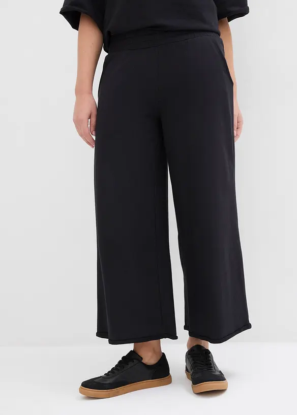 Wijde sweatpants van biologisch katoen, 7/8 lengte, bonprix