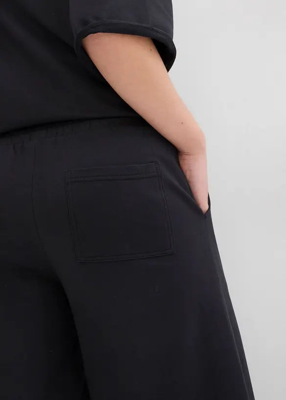 Wijde sweatpants van biologisch katoen, 7/8 lengte, bonprix