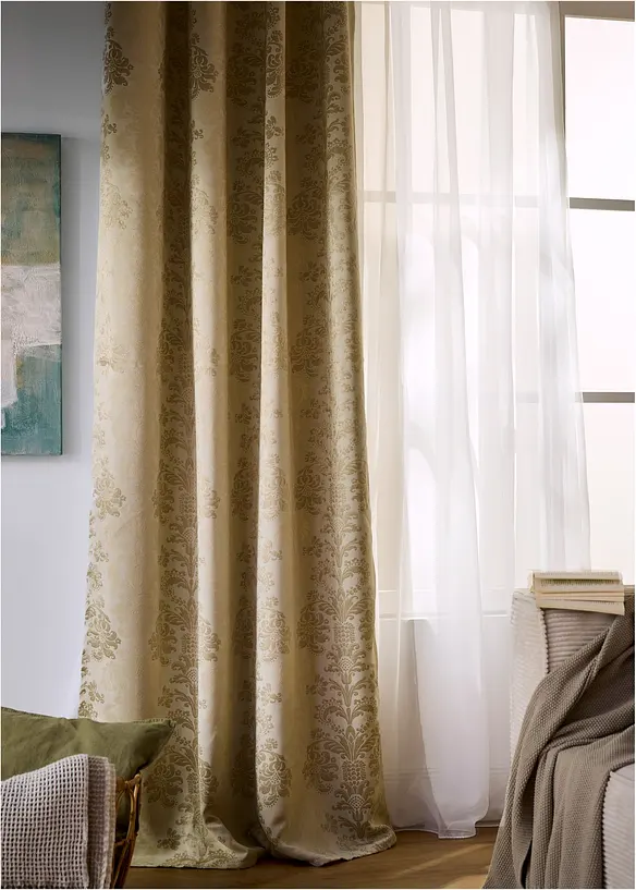 Isolerend verduisterend gordijn van jacquard (1 stuk), bonprix