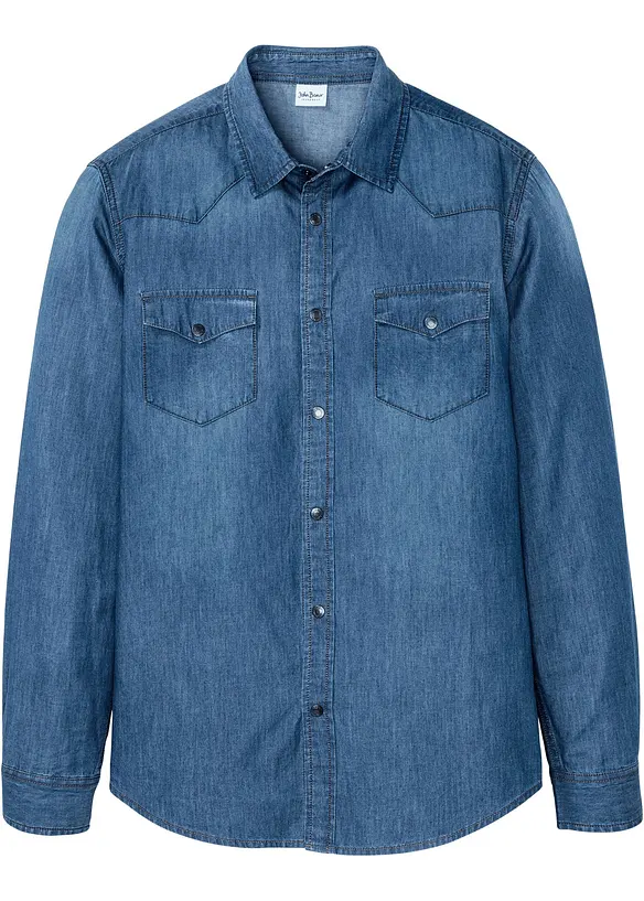 Slim fit spijkeroverhemd, lange mouw, bonprix