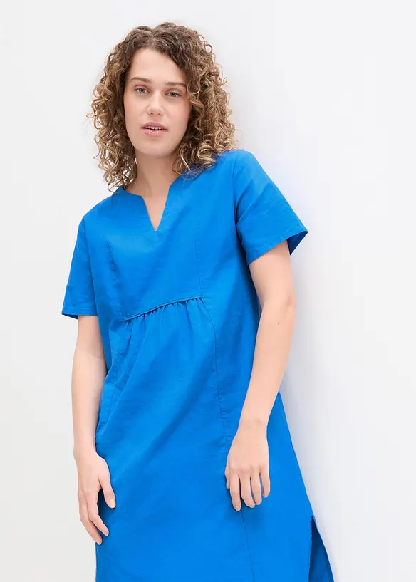 Tuniekjurk met zakken van een mix van linnen en katoen, bonprix