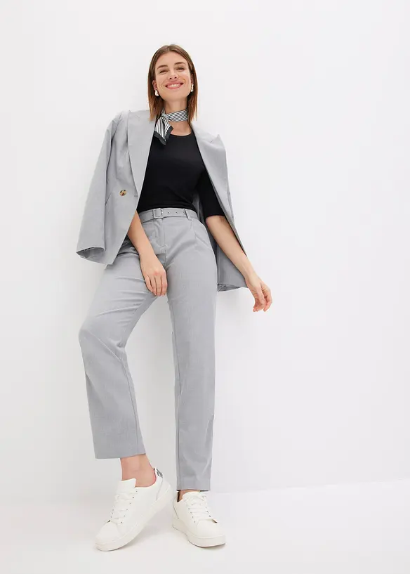 Bandplooibroek met riem, bonprix