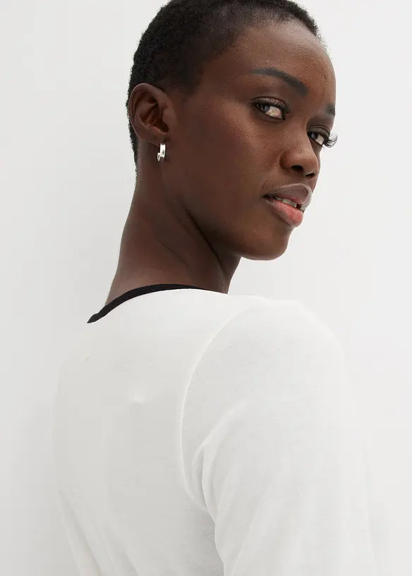 Shirt met contrasterende boorden, bonprix