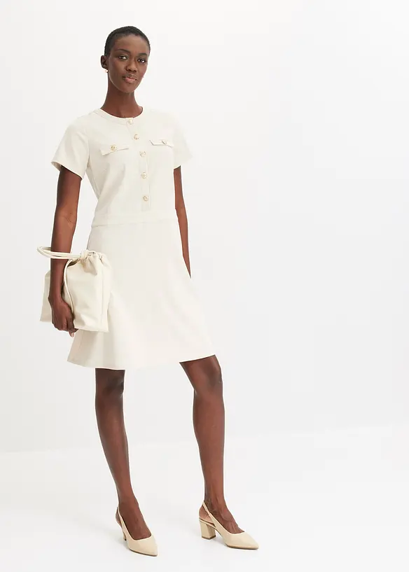 Mini jurk met licht uitlopende rok, bonprix