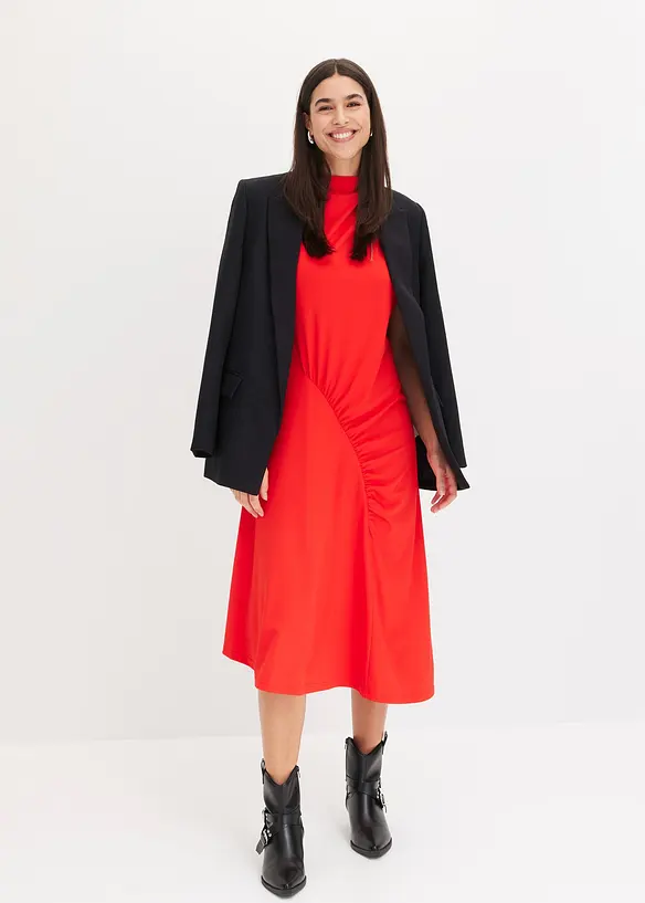 Midi jurk met asymmetrische zoom, bonprix