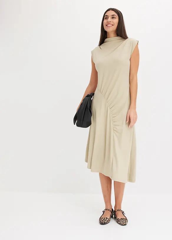 Midi jurk met asymmetrische zoom, bonprix