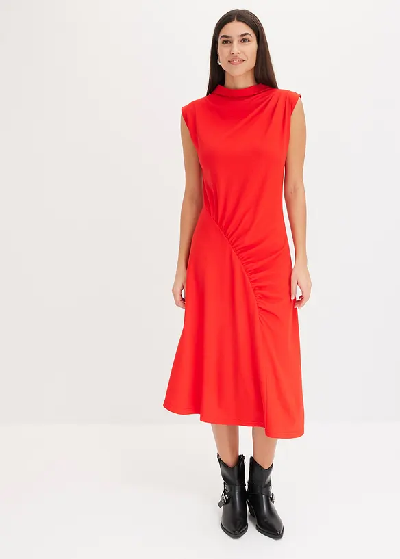 Midi jurk met asymmetrische zoom, bonprix