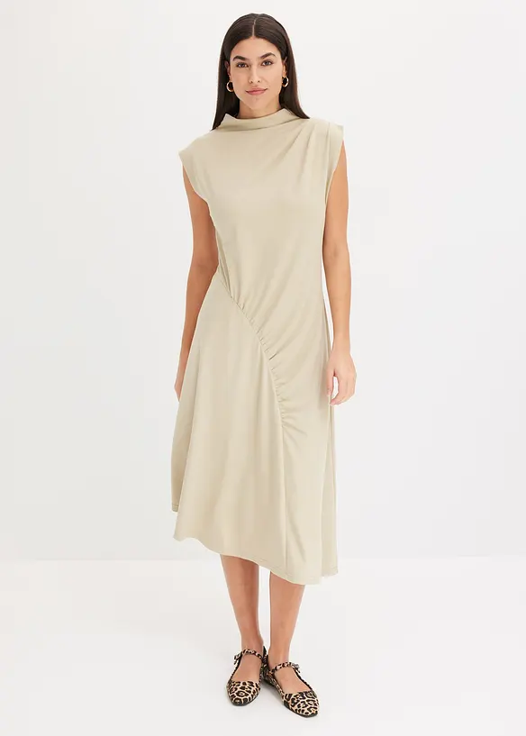 Midi jurk met asymmetrische zoom, bonprix