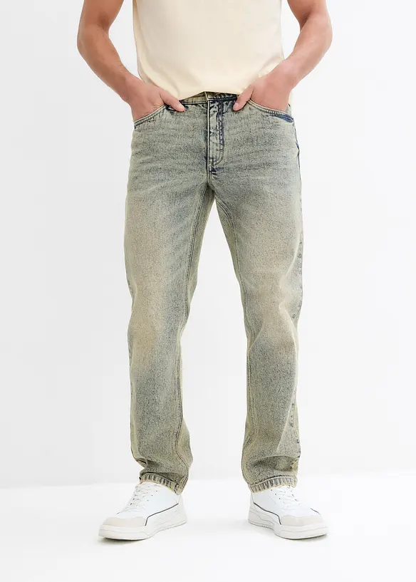 Regular fit stretch jeans van stevig denim, straight, bonprix