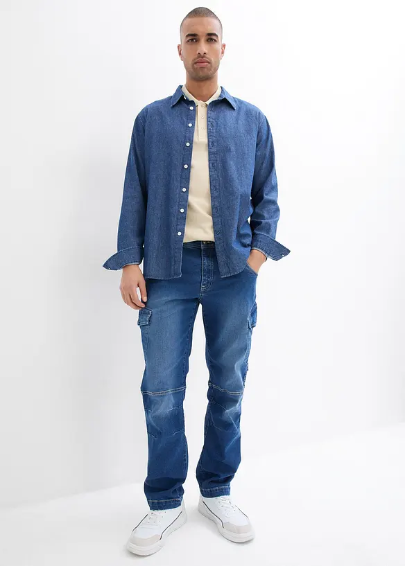Relaxed fit cargo jeans, straight, bonprix