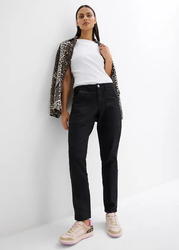 Twill broek van elastische katoenmix, bonprix