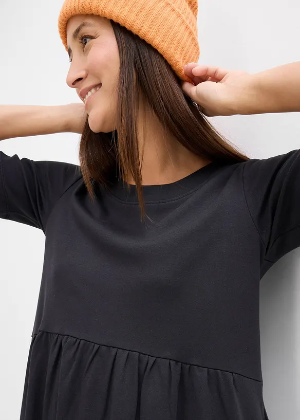 Wijd uitlopende jersey jurk, bonprix